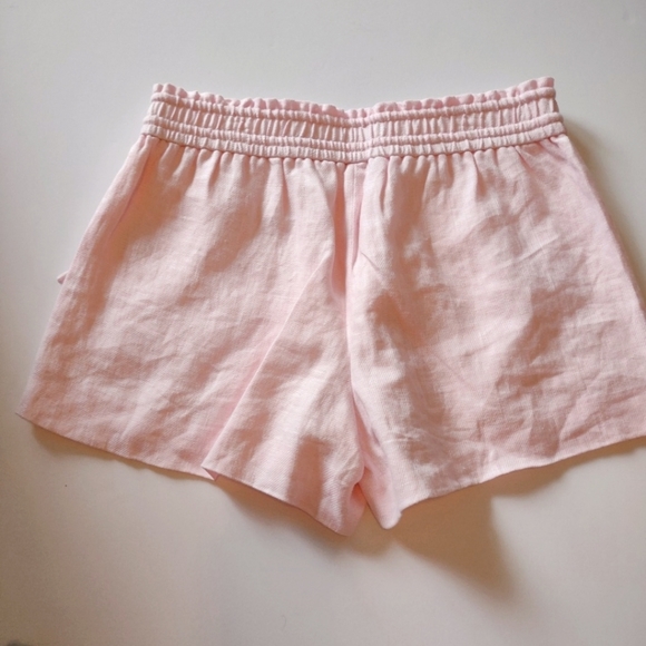 J. Crew Blush Pink Linen Pull on Style High Waist Shorts Small - Picture 2 of 4